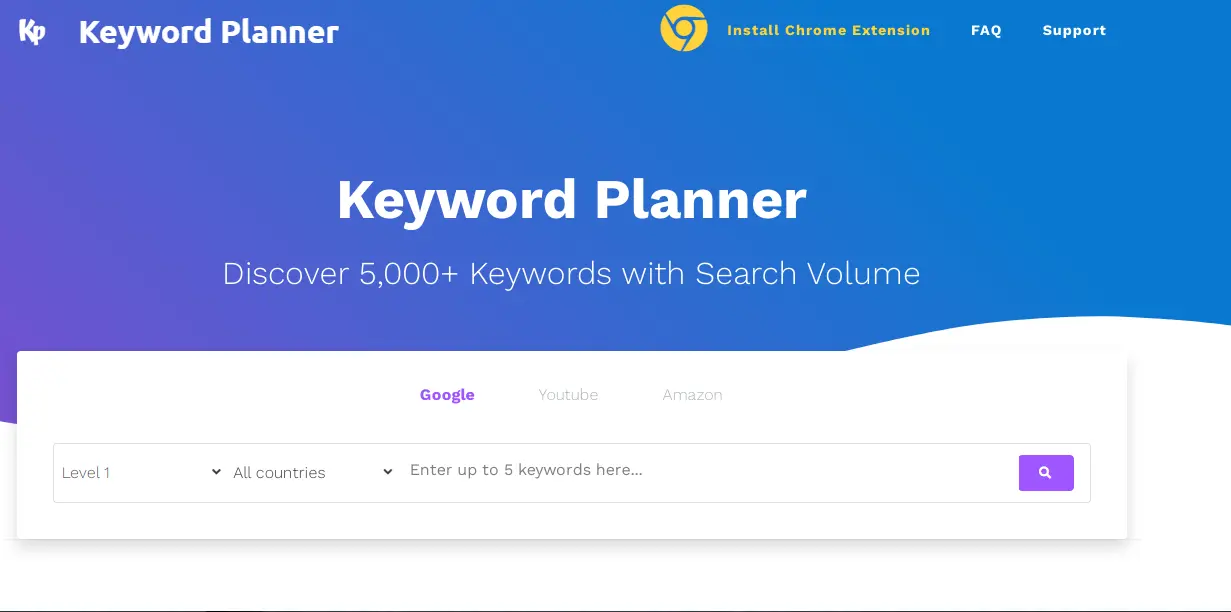 Keyword Planner tool