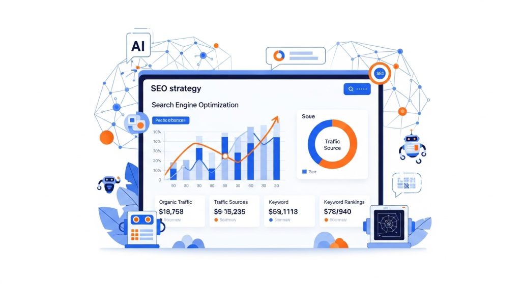 Modern SEO strategy and AI search optimization concept