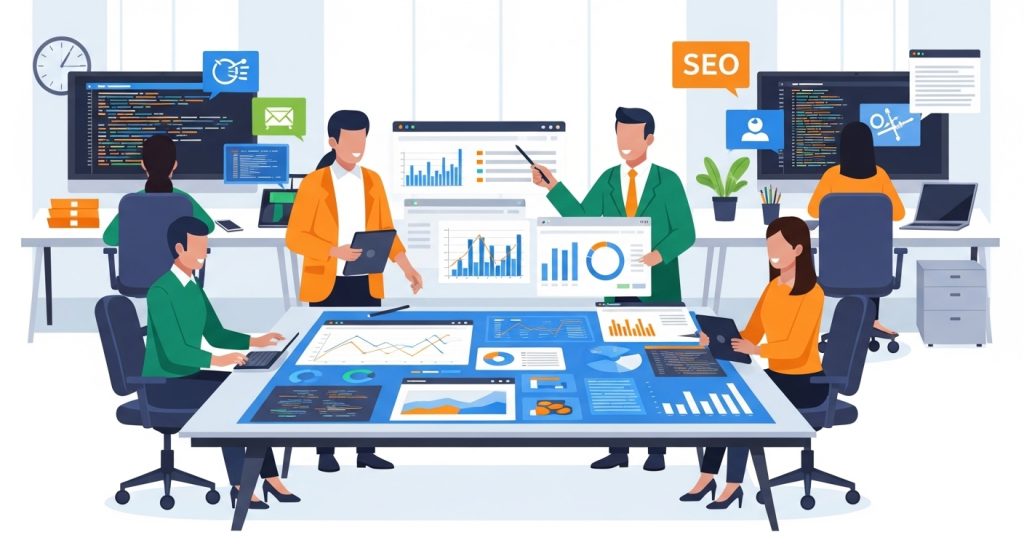 SEO strategy team collaboration and website optimization planning